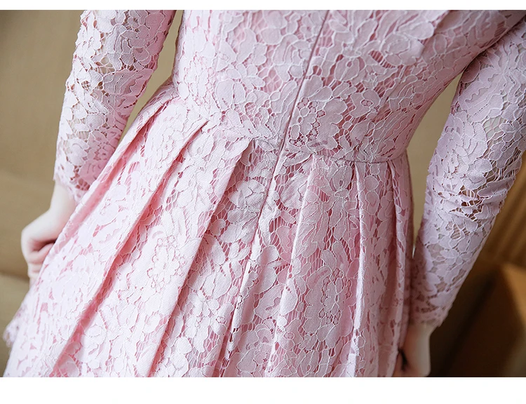 Женское кружевное платье с круглым вырезом длинным рукавом|sexy party|lace dresslace dress women |