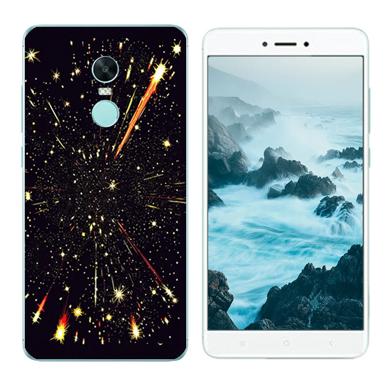 Чехол для Xiaomi Redmi Note 4X мягкий силиконовый прозрачный чехол из ТПУ с принтом