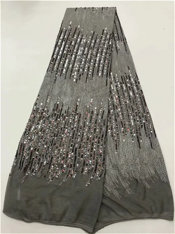 Блестящие серые блестки в африканском стиле Высококачественная сетчатая