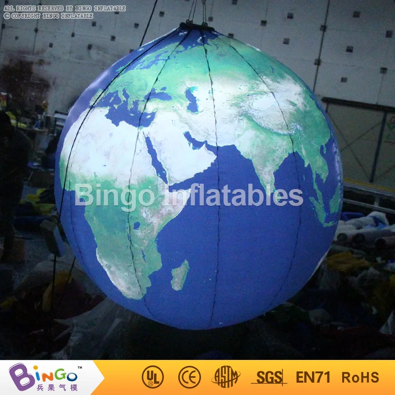 Бесплатная доставка 1 2 метров гигантский светодиодный надувной шар земли Глобус