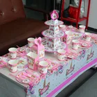 Одноразовая посуда в виде единорога, бумажные чашки розового цвета, украшение для дня рождения, вечеринки, принадлежности для вечевечерние НКИ в честь будущей мамы