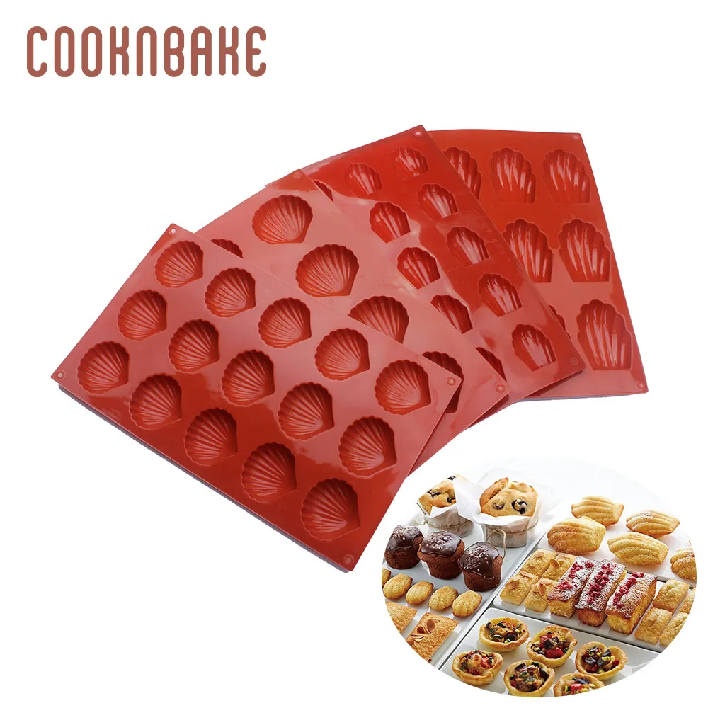 COOKNBAKE Madeleine, инструмент для выпечки торта, силиконовая форма для печенья, шоколада, форма в виде ракушки, желе, сделай сам, ледяные конфеты, форма для украшения торта