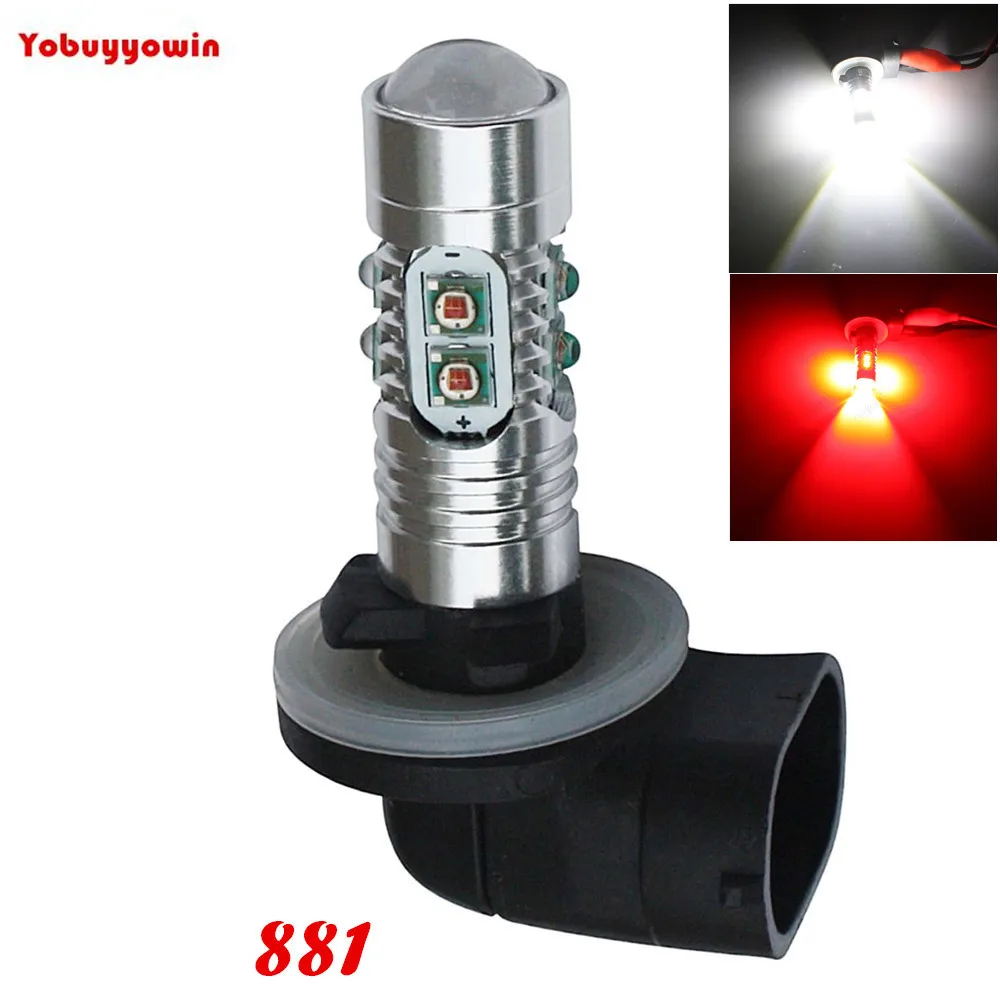 

2Pcs White Red Amber W/Cree XBD Chip H27W/2 881 886 894 898 899 Car LED Fog Light Daytime Running Bulbs DRL For Hyundai/Kia Etc