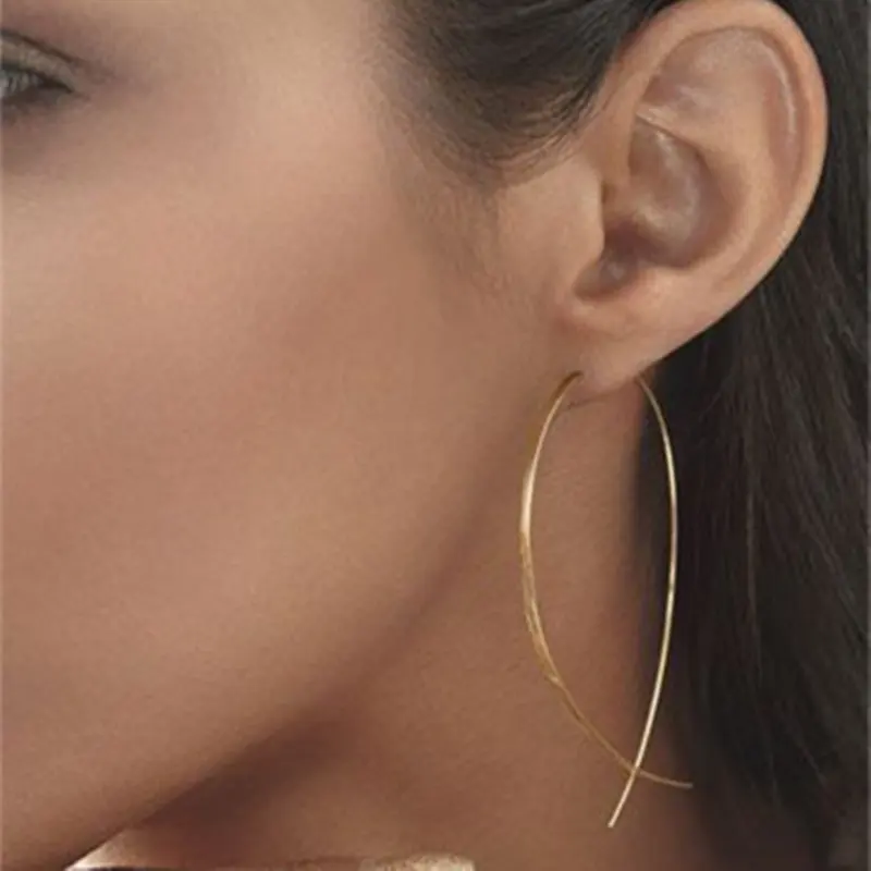 Одна пара новых модных золотистых искусственных элементов винтажные длинные