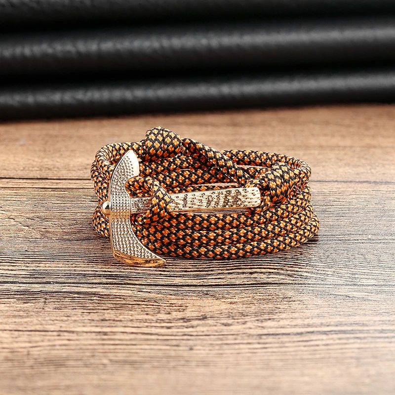 LIVVY new alloy ax bracelet multi-layer nylon rope men and women friendship high-quality men's jewelry gifts | Украшения и