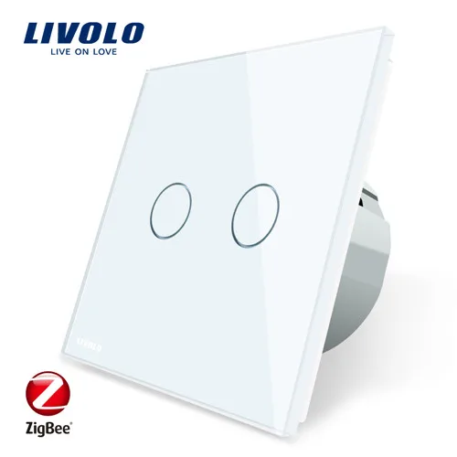 Two Gang Smart Livolo luxury Wall Touch Sensor Switch,Light Switch,smart switch,Crystal Glass,Power Socket,multifunctional sockets - Цвет: Two Gang Smart