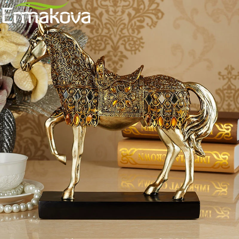 Полимерная Статуэтка ERMAKOVA с золотистыми стопами статуэтка животными лошади