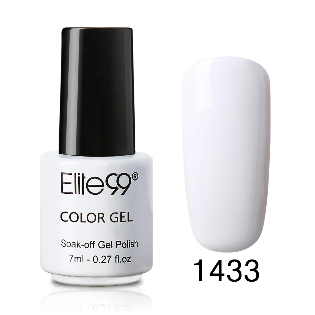 1433Pure White Elite99 7 мл Лак для ногтей цветной УФ Гель-лак Vernis Полупостоянный Гибридный гвоздь Искусство Маникюр чистый цвет покрытие 58 цветов на выбор 1 - Цвет: 1433Pure White