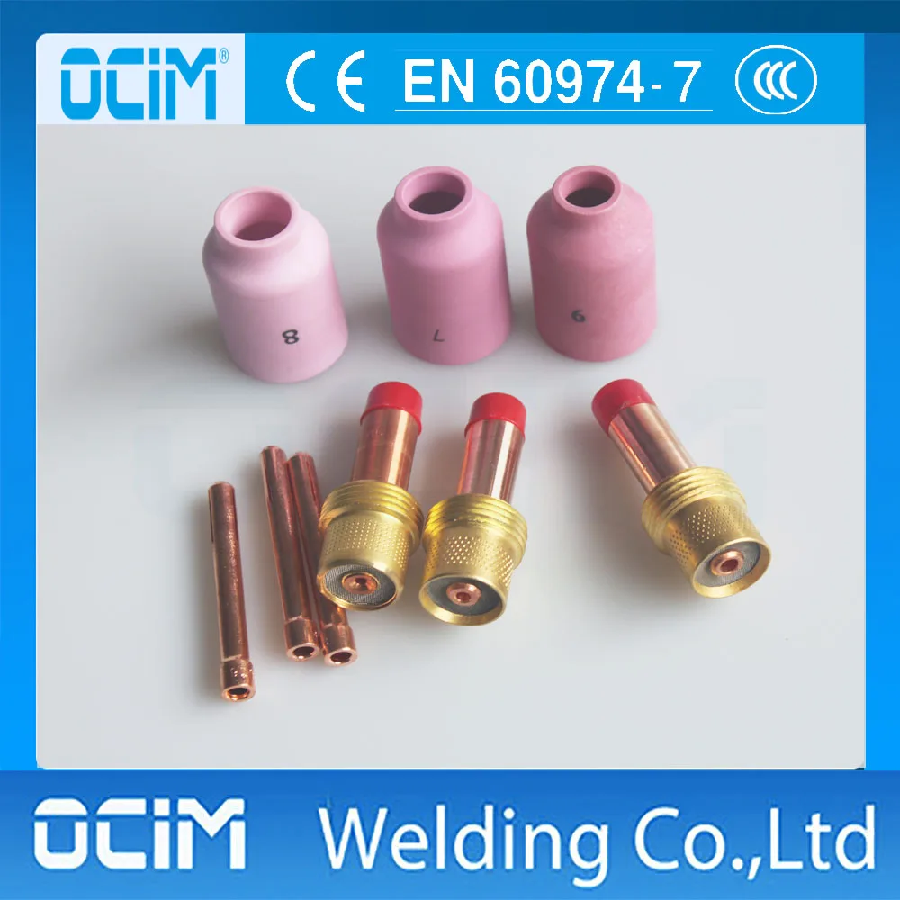 Комплект газовых объективов для сварки Tig Collet Body 9 шт. подходит сварочных горелок