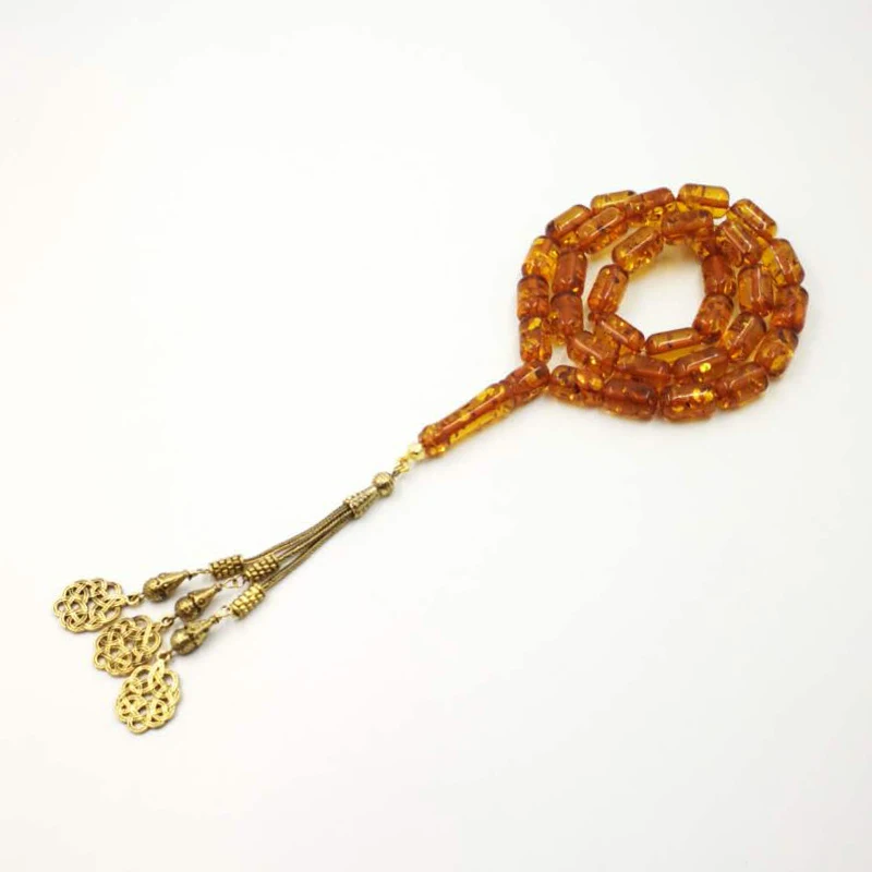 33 beads Амберс тасбих мусульманские четки Бронзовый металлические кисточки подарок Рамадан для ИД или подарок на день рождения - Окраска металла: 33 beads
