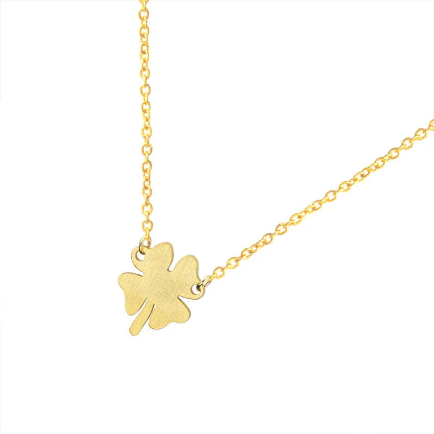 Four Leaf Clover Necklace Women Boho Jewelry Stainless Steel Irish Faith Spiritual Amulet Lucky Shamrock Pendant Collar Mom Gift|mom gift|four leaf