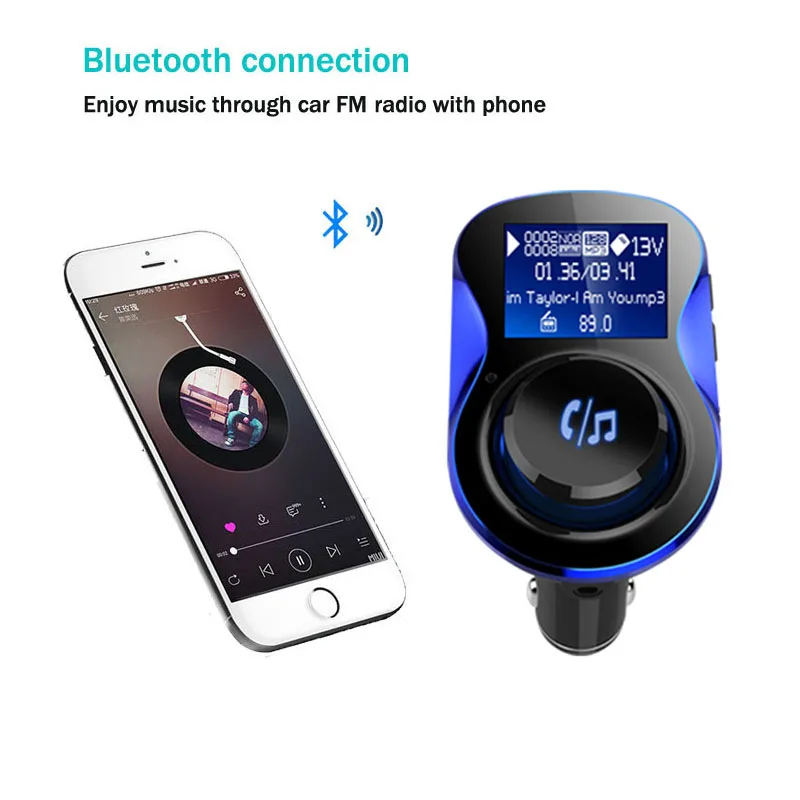 Konrisa Bluetooth автомобильный комплект громкой связи FM передатчик AUX Выход A2DP
