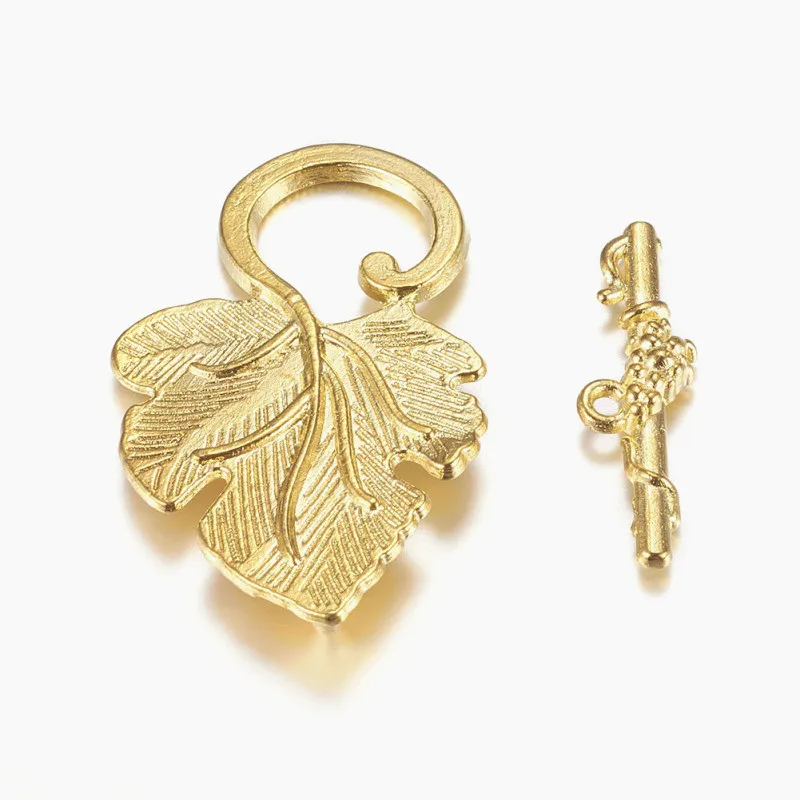 

10 Sets Leaf Shape Alloy Toggle Clasps Connectors for Jewelry Making DIY Bracelet Accessories Findings Lead Free
