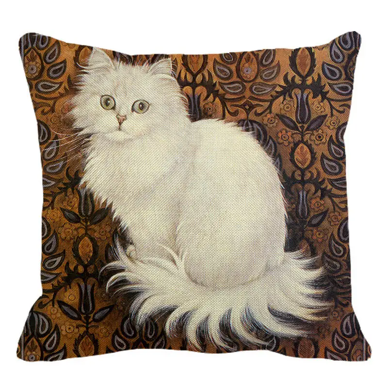 XUNYU Lazy Cats Pillowcase Lovely Kitten Cushion Cover Home Decorative Sofa Linen Square Printing Throw 45x45cm D0070 | Дом и сад