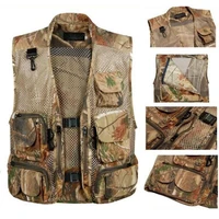 men outdoor sport multi pocket mesh vest fly fishing photography hunting travel quick dry jacket waistcoat tactical vest