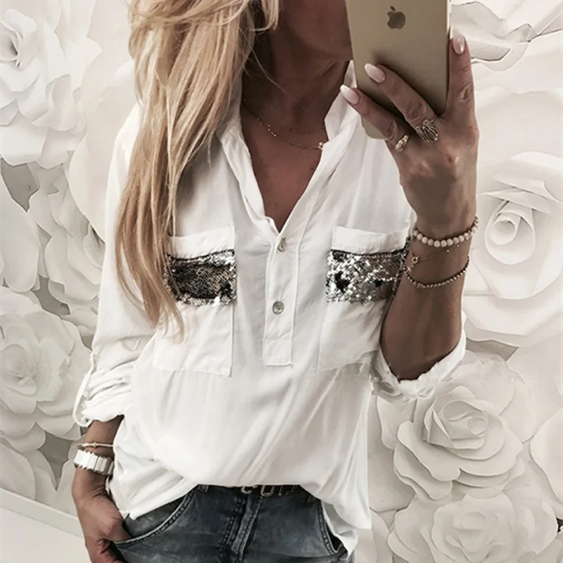 Женская блузка модная женская Топ Сексуальная Пляжная осень зима фестивали