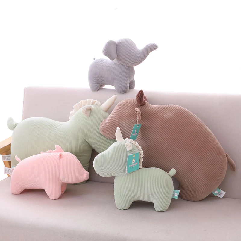 

30/50cm Unicorn Elephant Pig Cattle rhinoceros Plush Reading Pillows Girls Kids Soft Stuffed Toys for Children Christmas Gifts