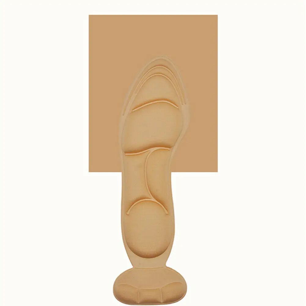 Apricot Round Memory Sponge 4D обувные стельки с подушечками на пятке удобные вставки для женщин Новинка - Цвет: Apricot Round