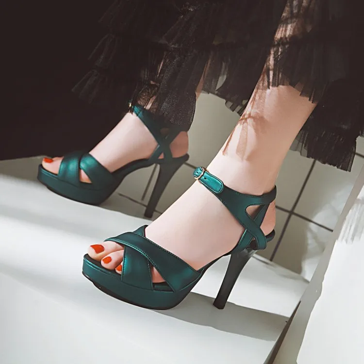 Сандалии женские на высоком каблуке Босоножки с открытым носом