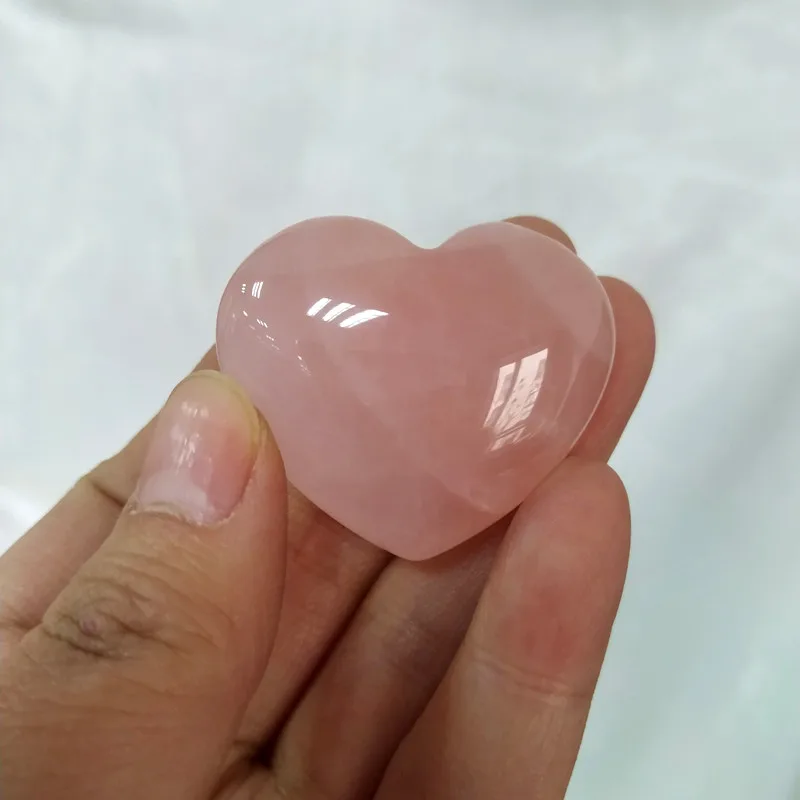 

High Quality Natural Rose quartz crystal Hearts Hand Carved Quartz Crystal Hearts for Gift CH
