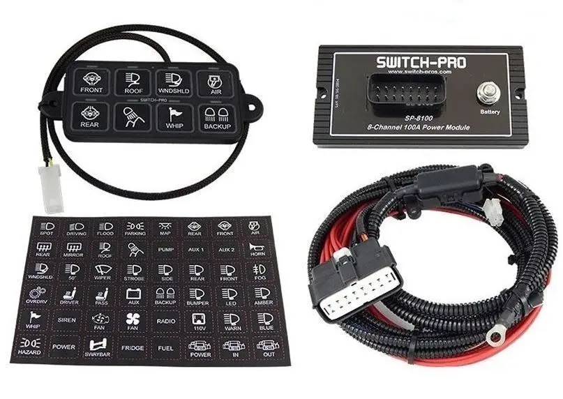 8 Gang LED Switch Panel Slim Touch Control Box with Harness and Label Stickers | Автомобили и мотоциклы