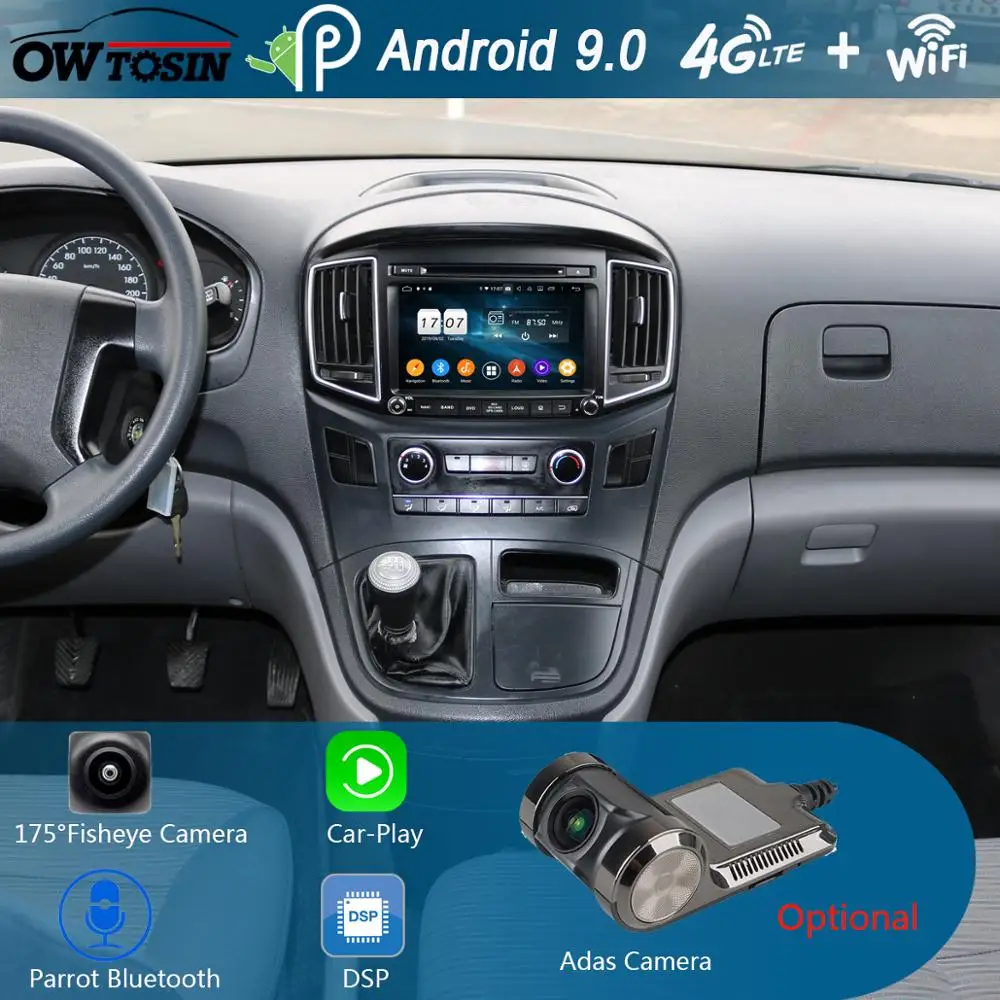 Автомобильный DVD плеер 8 &quotIPS 1280*720 8Core 4 Гб + 64 ROM Android 9 0 для Hyundai H1 Grand Starex 2016 2017 2018 DSP