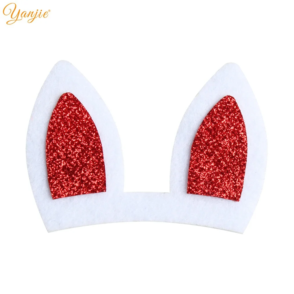 24 шт./лот пасхальные блестящие металлические мягкие ушки кролика для девочек 2021