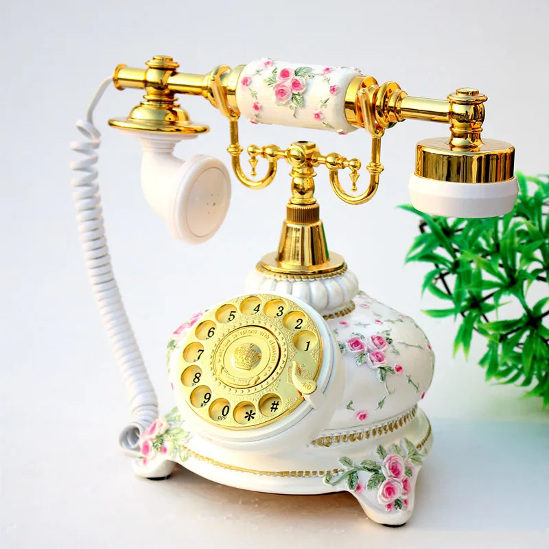 

European antique landline rotary dial retro cute fashion telephone