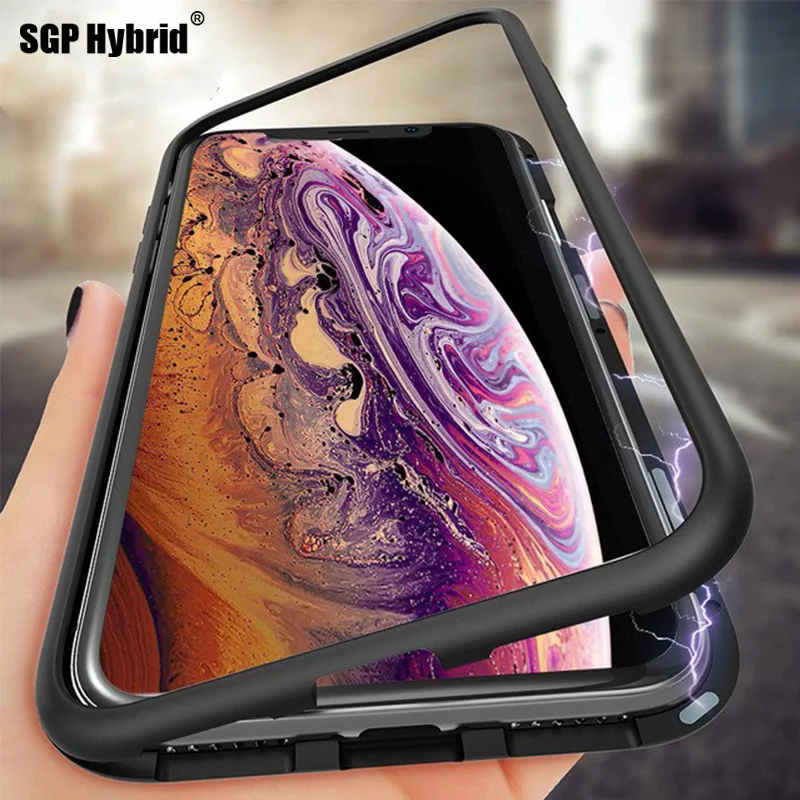 Ультра Магнитный адсорбционный чехол для iPhone XS Max XR X чехол для телефона для Apple i phone 6 6s 7 8 plus RX SX закаленное стекло задняя крышка