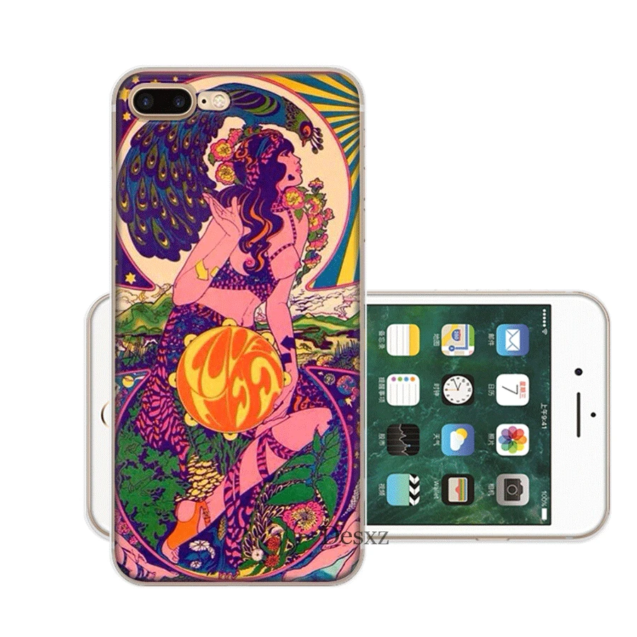 Mobile Phone Case for iPhone 11 Pro XR X XS Max 6 6S 7 8 Plus 5 5S SE Cover Hippy Hippie Psychedelic Art Shell Protection |