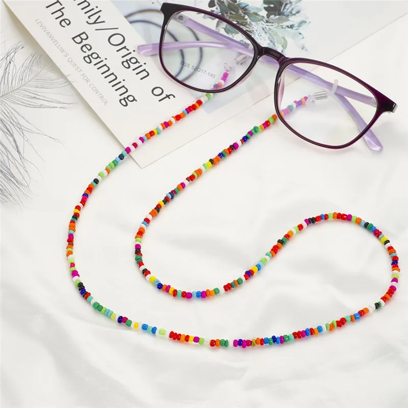 

Imixlot 1PC Retro Trendy Colorful Beaded Eyeglass Chain for Women Men Spectacle Cord Neck Strap String Chain Eyewear Holder