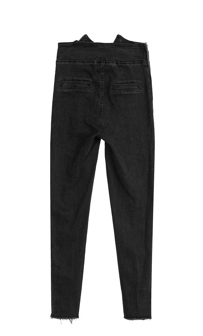 chic women's rivets Jeans Fashion high-waist pencil pants 2019 autumn ninth pants A433