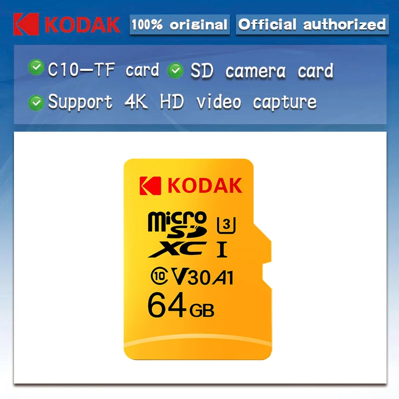 Kodak высокая скорость 16 ГБ 32 ГБ 64 ГБ 128 Гб карта TF/Micro sd карта памяти класс 10 U1 флэш-карта памяти mecard Micro sd kart