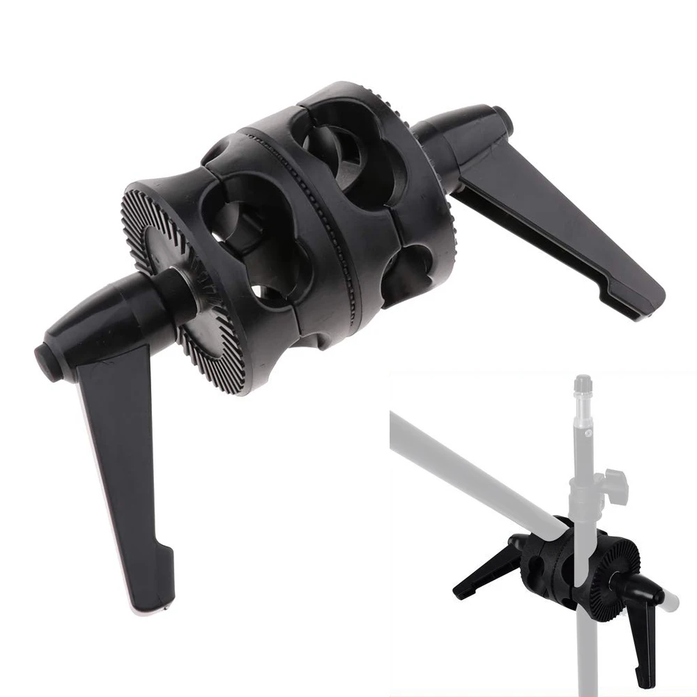 Поворотный зажим с двойной головкой кронштейн для фото штанга фотостудии