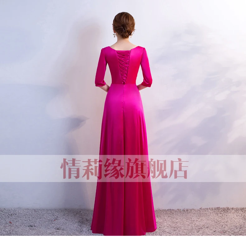 QLY885# атласная ткань на шнуровке, Длинные розовые, красные, синие, фиолетовые платья подружек невесты, бисероплетение, свадебное платье, платье для выпускного вечера, одежды