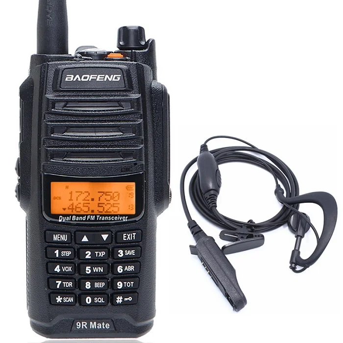 add headset Baofeng UV-9R mate 4500 мАч 10 Вт обновленная UV-9R плюс IP67 водонепроницаемая рация для CB Ham радиостанции 10 км длинный Диапазон VHF UHF - Цвет: add headset