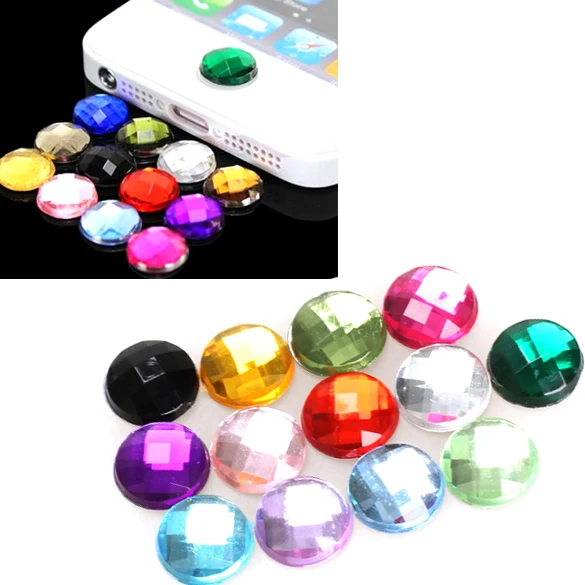 10 шт. Горный Хрусталь Bling Главная Кнопка Наклейки для Apple iPod iPhone 3GS 4 Г 4S 5 DY-fly |