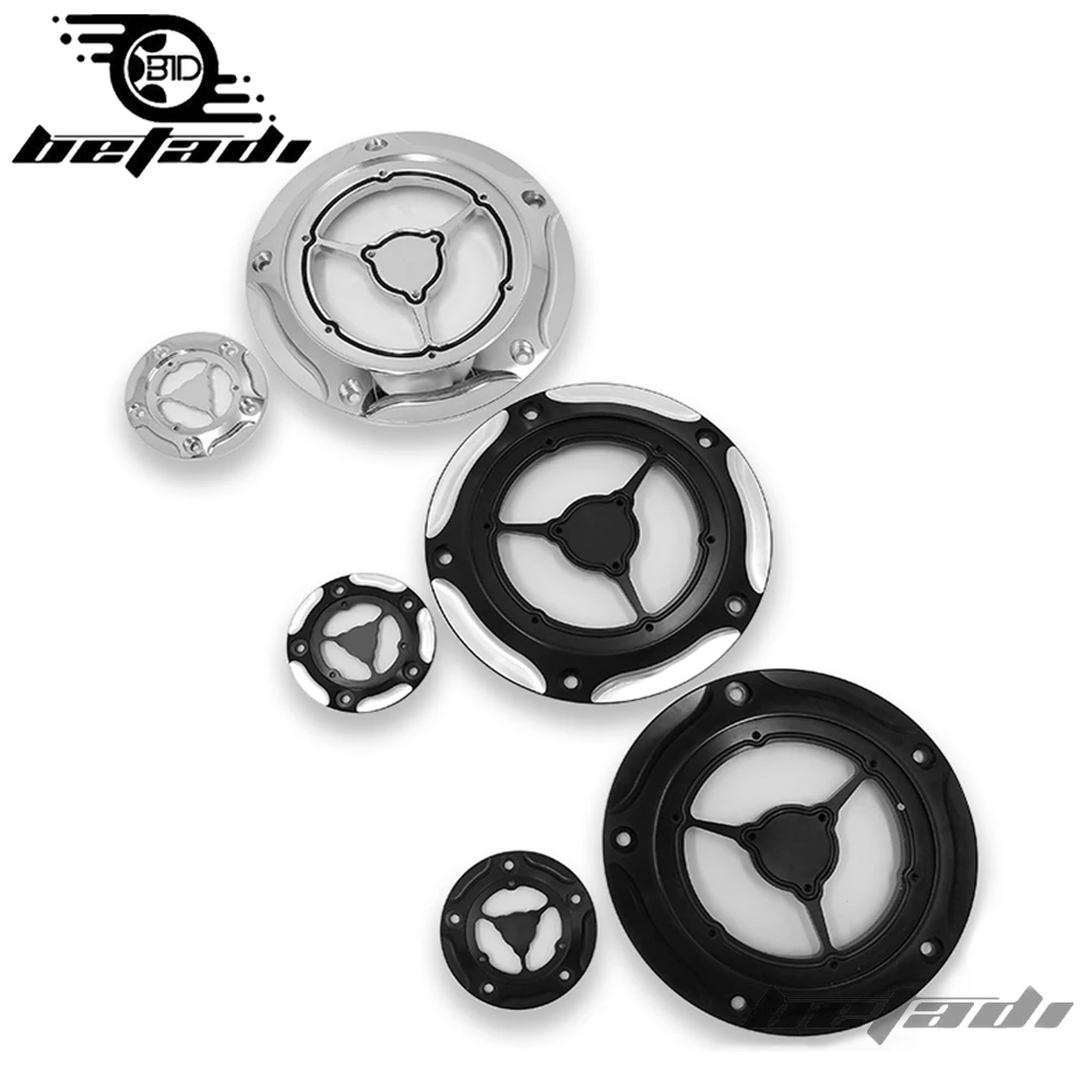 Contraste CNC derbycalendier Minuterie Couverture Pour Harley Touring Road King DynaSoftail Fatboy Du патримоин capot moteur |