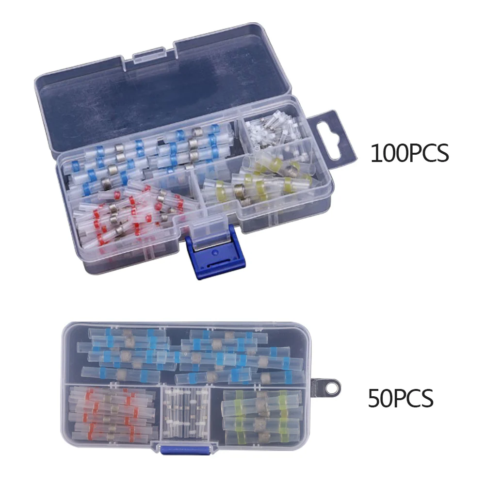50/100pcs Waterproof Solder Seal Heat Shrink Butt Connectors Soldering Sleeve Wire Connector Cable Terminal Electrical | Обустройство