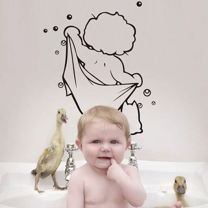 1 шт. новые съемные наклейки на стену Take A Shower милые детские виниловые украшения