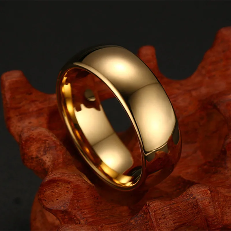 Оптовая продажа модные вольфрамовые кольца золотого цвета для женщин и мужчин