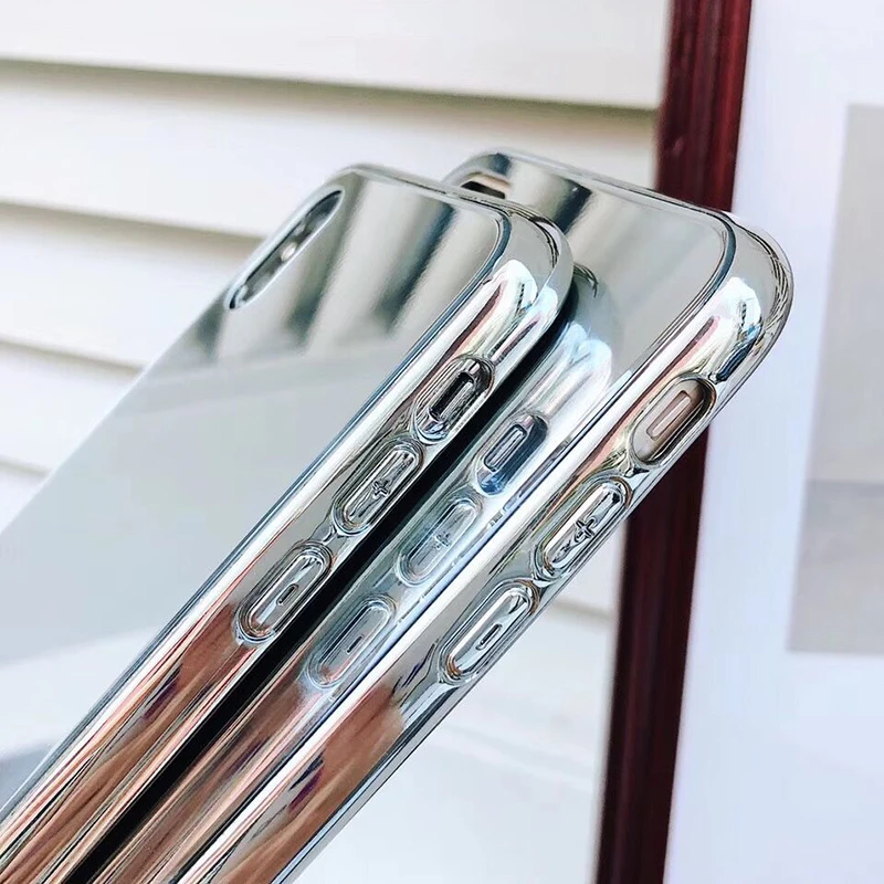 MYSUN Luxury Mirror Case For iPhone XS XR Max X 6 6S 7 8 Plus TPU+PC Plain Glass Fashion Protective Phone Back Cover Cases |