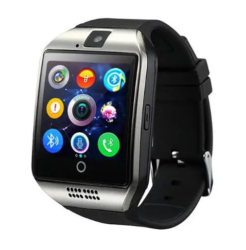 Bluetooth Смарт часы Q18 с камерой Facebook Whatsapp Twitter Синхронизация SMS Smartwatch поддержка sim