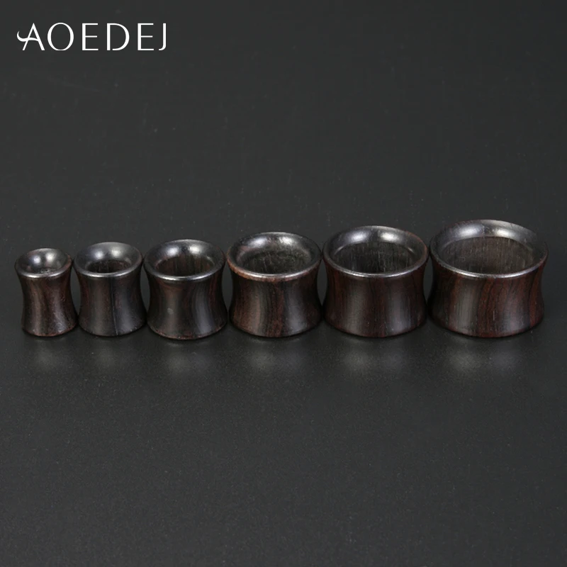 AOEDEJ черный коричневый цвет затычки для ушей Деревянный туннель Ушные Тоннели Твердые Полые пирсинг для тела ювелирные изделия для мужчин женщин расширитель