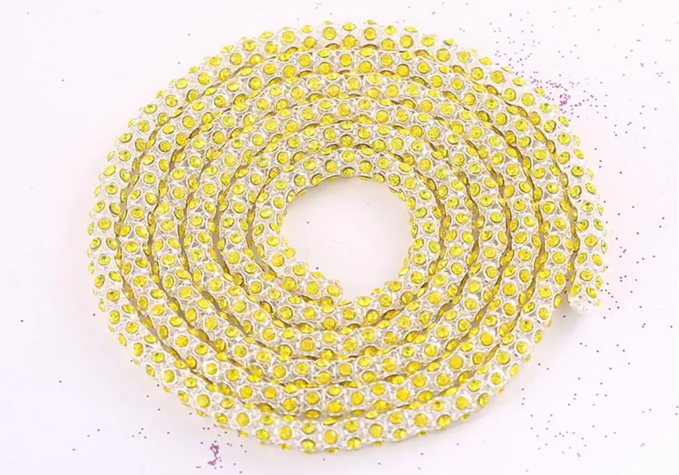 Стеклянные кристаллы 10 метров 4 мм белого/синего/желтого цвета стразы на