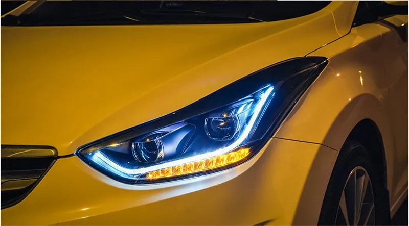 VLAND фабрика для автомобиля фара для светодиодная подсветка для Elantra с DRL 2011 2012 2013 Elantra головного света H7 ксеноновая лампа