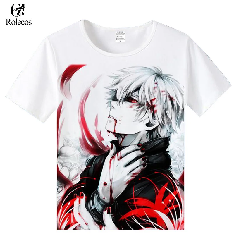Классический японский аниме костюм Rolecos Tokyo Ghoul футболка для косплея канеки Кен