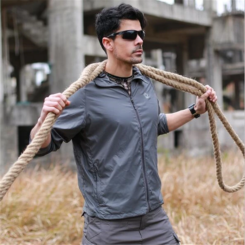 Мужская быстросохнущая тактическая куртка летняя тонкая камуфляжная ветровка с