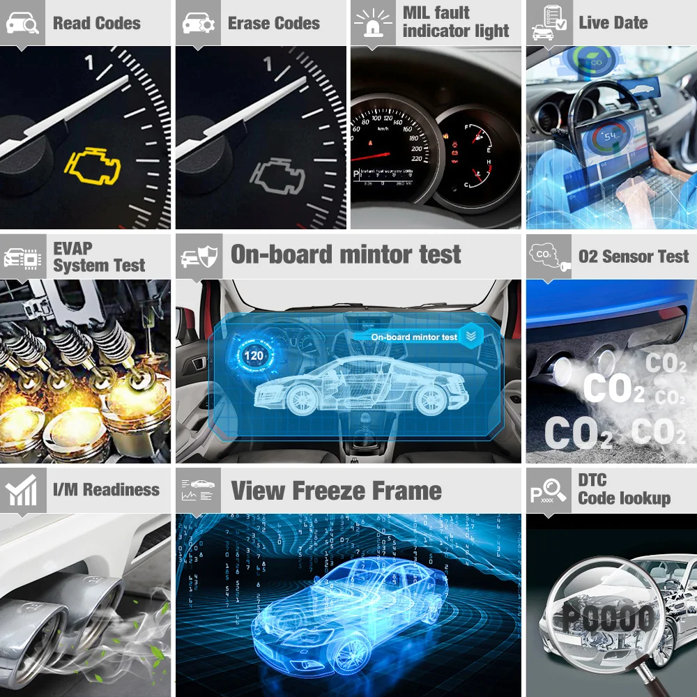 Диагностический сканер LAUNCH X431 CRP123 OBD2 EOBD Автомобильная подушка