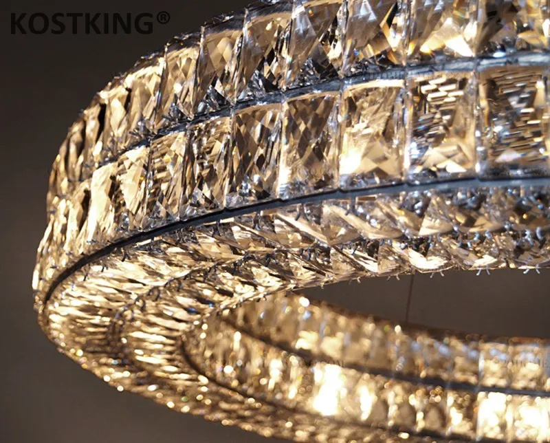 Современная хрустальная люстра kosculling K9 Cristal LED круглая световая кольцевая